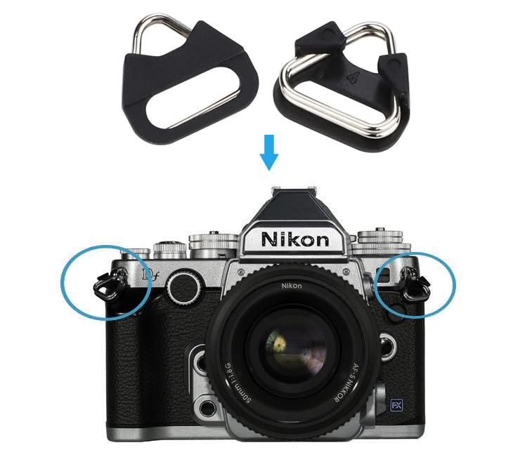 4pcs Stainless Steel Triangle & O Split Ring for Camera Strap, Riangle Split Hook for Belt Hook Lanyard Camera Shoulder Strap
