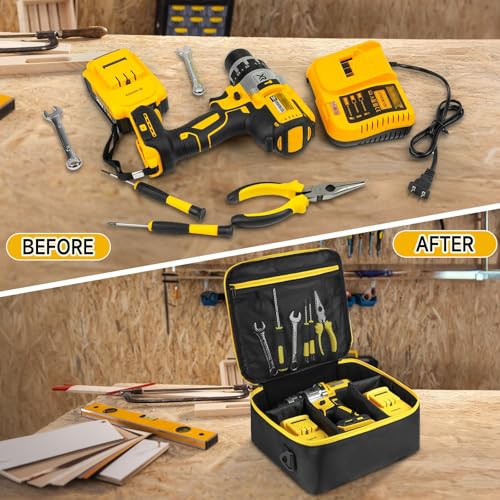 Impact Driver Case Compatible with Dewalt DCF900B/DCF891B/DCF961B/DCF899B Black yellow