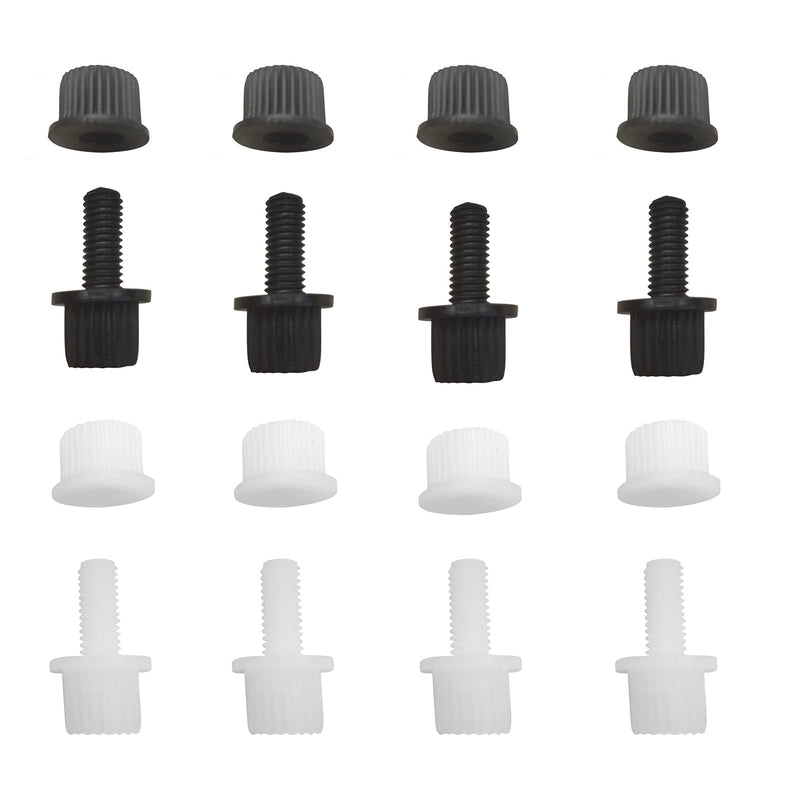 Nylon License Plate Screws, Bolts and Nuts for Frame, Plastic Fasteners Kit for Motorcycle Bike, Holder Bolt (Black and White) 8 pairs of nylon license plate cover screws