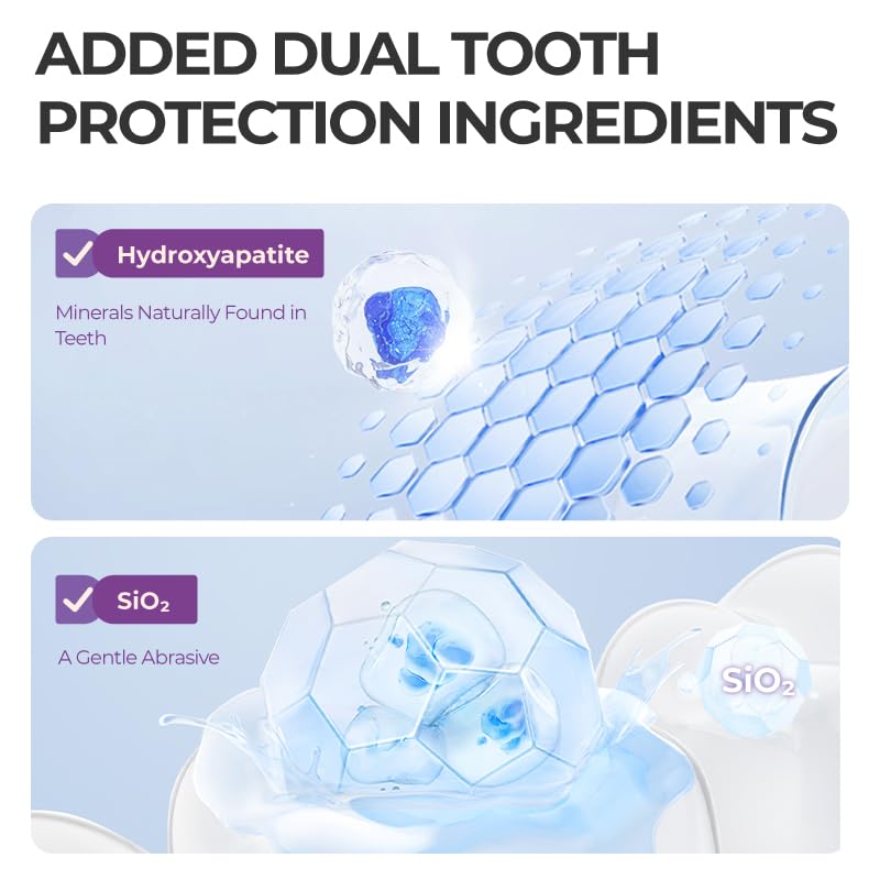 Tooth Refresh Toothpaste, Whitening & Stain Remover for Coffee, Hydroxyapatite for Enamel Support, Fresh Breath, Gentle for Sensitive Teeth, Fluoride-Free, Adults & Kids, 3.5 Oz, 2 Pack