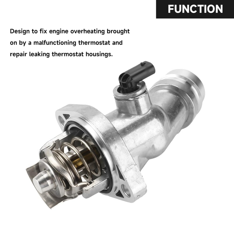 Engine Coolant Thermostat Housing Assembly - Compatible for Hyundai Elantra 2.0L L4 - Gas 2017-2020,for Hyundai Veloster 2.0L L4 - Gas 2017-2020 [Base, Premium] - Replace Part 255002E085