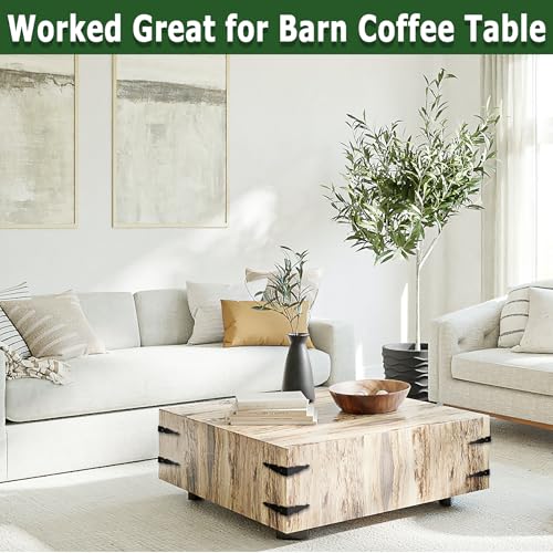 Farmhouse Metal Corner Brackets Decorative Wood Table 6.1" Matte Black Corner Protectors for Retro Industrial Wood Dresser Nightstand TV Stand Bed Frame(Height:1.3") 4Pcs Height:1.3" Length:6.1"