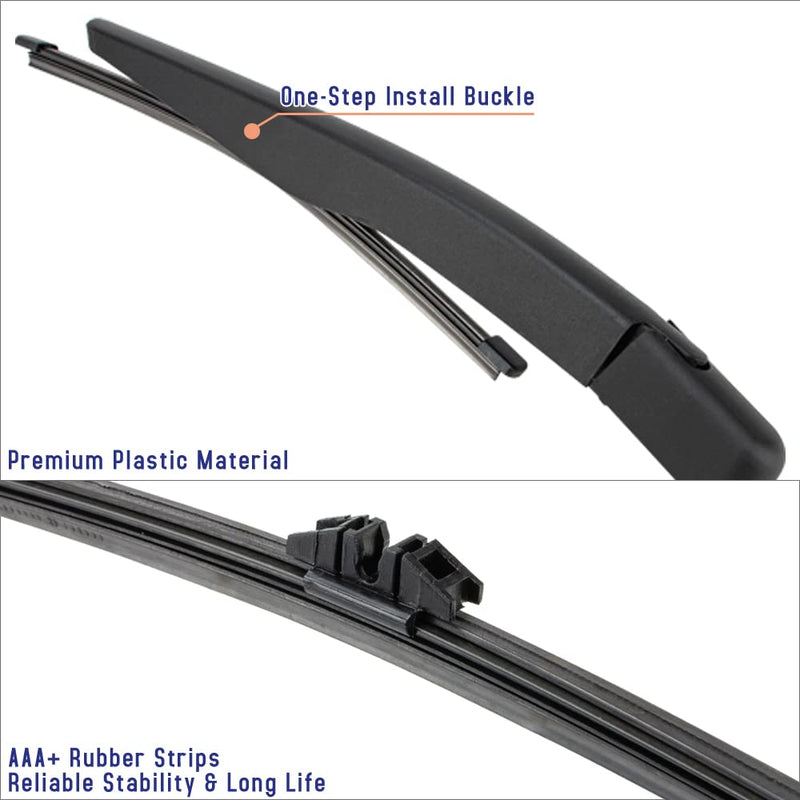 Rear Windshield Wiper Arm Blade Assembly Kit Compatible with 2018-2021 Ford Expedition, 2018-2020 Lincoln Navigator Rear Window Wiper, Replacement JL1Z17526A, JL1Z17528A, JL1Z17C526A