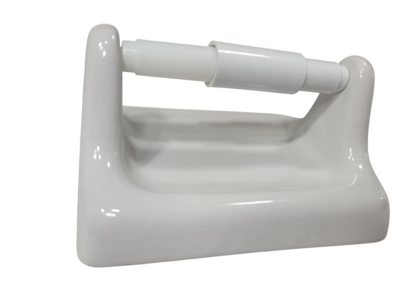 DALTILE Snow White Ceramic TP Toilet Paper Holder Wall Mount Thinset Installation Vintage Mid Century Modern Retro, BA1020T