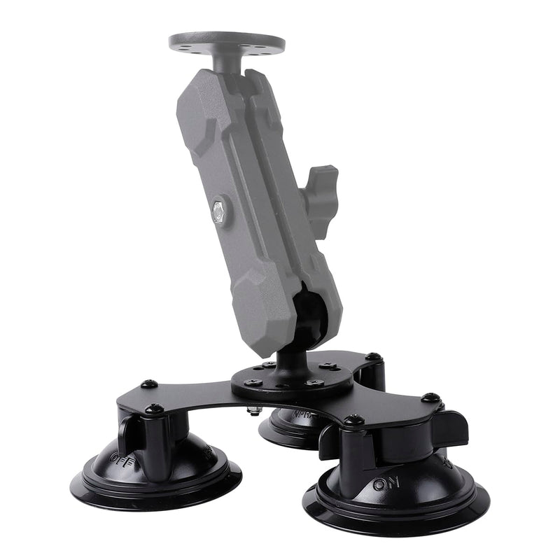 Triple Suction Cup with 1.5" / 38mm Ball, Heavy Duty 3 Suction Car Mount Base Compatible with RAM Mounts and Other C Size Double Socket Arm