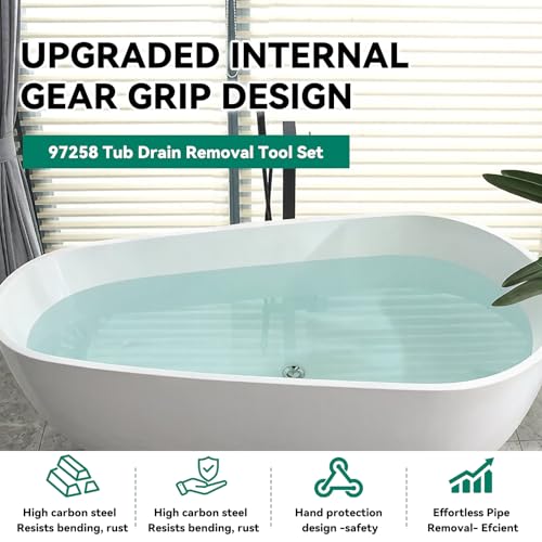 97258 Tub Drain Removal Tool with 3/8" Drive Ratchet Wrench