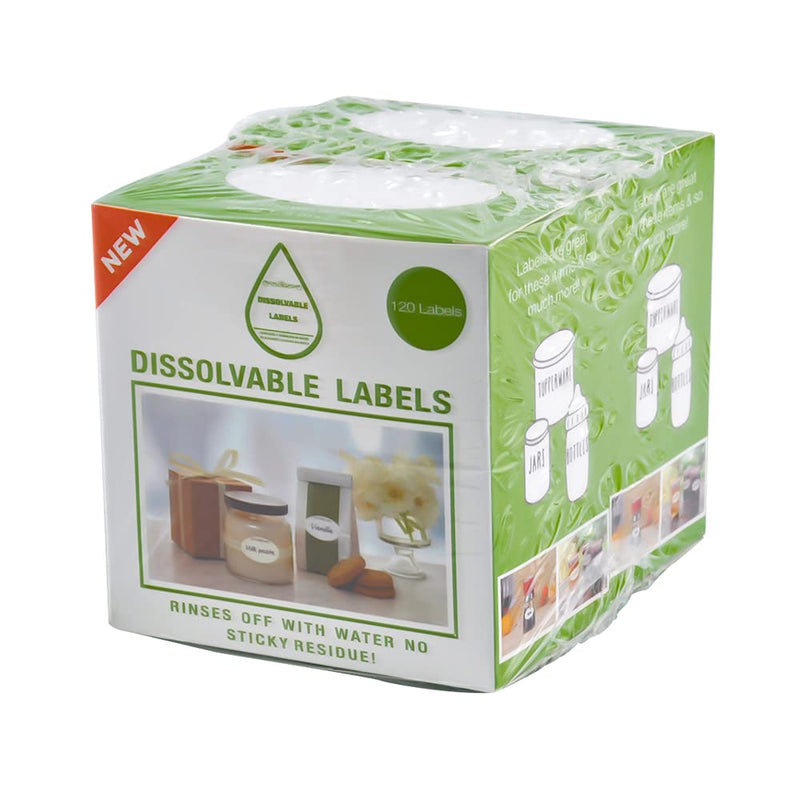 L LIKED 240 Stickers Dissolvable Food Labels for Containers 1 1/2" x 2 1/2" Canning Labels for Jars (Roll of 120) (2 Rolls) 1 Roll - 240 Labels