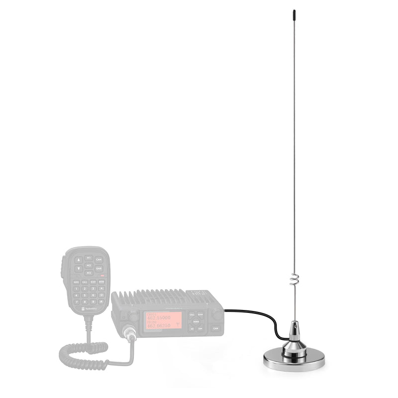 Radioddity RA-UV712 Dual Band GMRS/VHF/UHF Magnetic Mount Antenna Kit, 136-174/400-520MHz, 20-Inch HIgh, with 15ft Cable, PL-259 Compatible with Car Truck Mobile Radios, Scanners, Repeaters