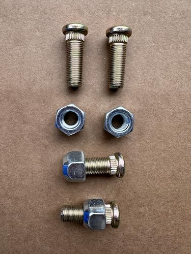 4PCS Front Wheel Bolt Lug Studs 103477901 & Lug Nuts Compatible with Club Car DS Golf Cart Gas Electric 1982-up & Carryall, 2004-2024 Club car Precedent