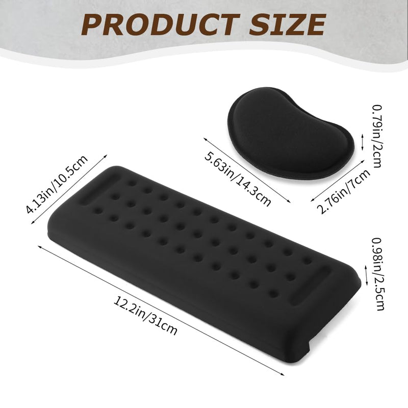 2 Pcs L-Shaped Desk Edge Cushion,with 1 PC Mouse Wrist Rest Ergonomic Keyboard Wrist Rest with Non-Slip Base Comfortable Typing for Long Hours of Work Gaming Studying