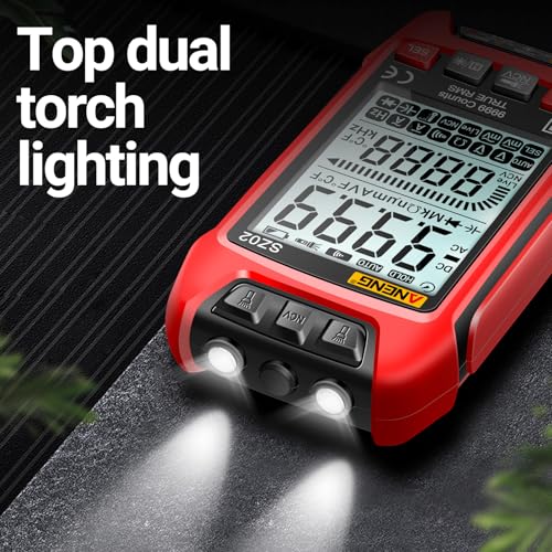 ANENG SZ02 Digital Multimeter Tester, TRMS 9999 Count Auto Range Volt Meter Multicolored