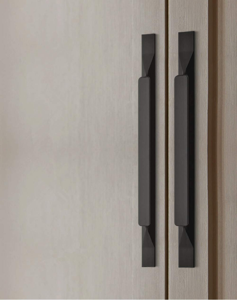 Kitchen Cabinet Pulls - Black Cabinet Handles - 5 Pack Long Cabinet Hardware for Drawers Dresser Furniture Pulls (5.04 inches Hole Center - 7.87 inches Length) 5.04 inches Hole Center - 7.87 inches Length