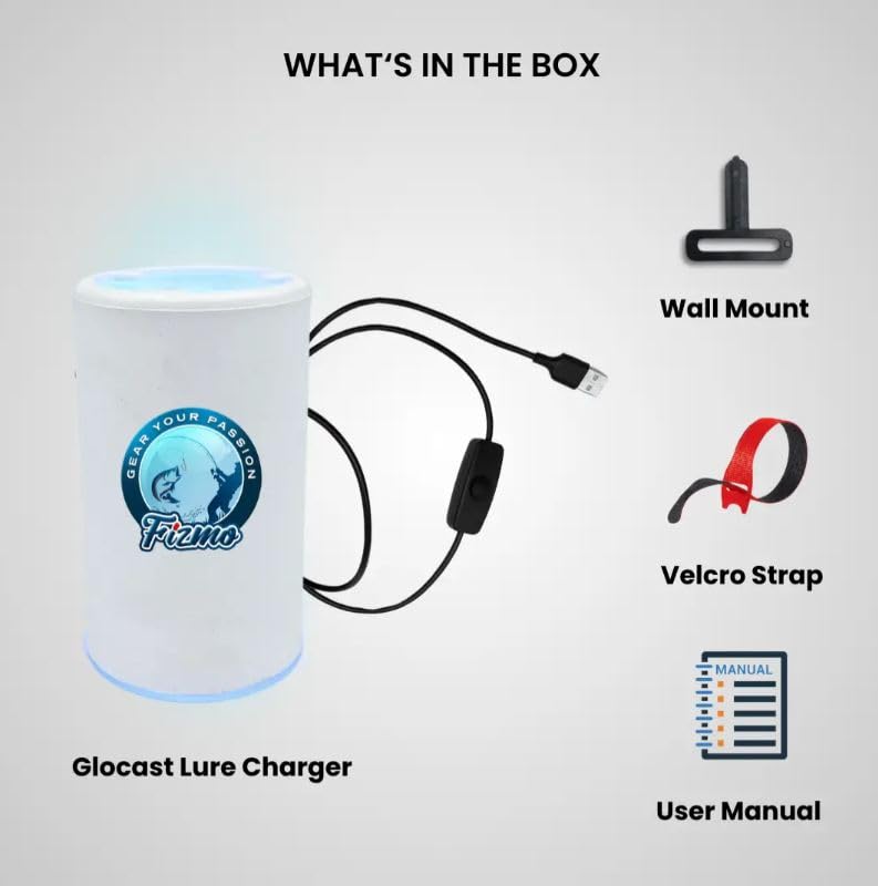 Aramish GloCast Mini - Instant UV Charger for Lures Ice Fishing Night Fishing Glow Baits Jigs Tubes Powerful UV LED Light 6"
