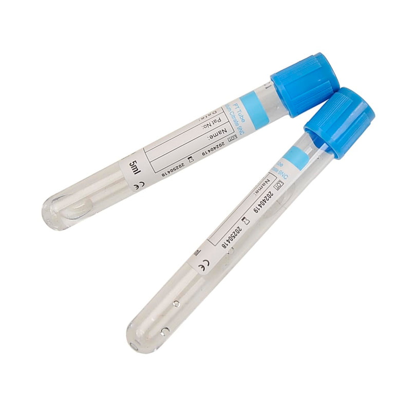 Pet Animals Lab Vacuum Blood Collection Tubes Buffered Sodium Coagulation Blood Collecting Tube Veterinary Supplies, 100pcs 5ml Light Blue 5 ML 100