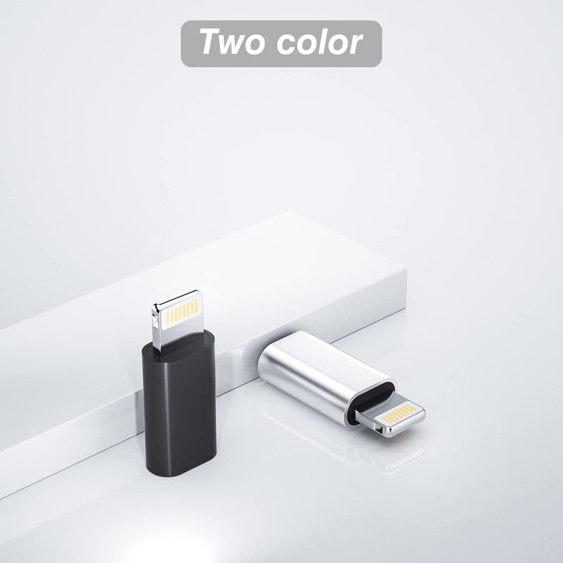 Micro USB Female to Lightning Male Charging Adapter 3 Pack for iPhone 14 13 12 11 Pro Max Android Cable Compatible for Apple MFi Certified Micro USB Adapter for iPad Pro Air Mini