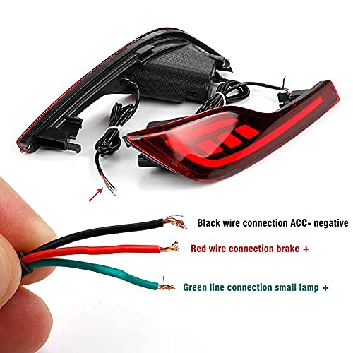 Red LED Rear Bumper Reflectors Fog Brake Rear bumper lights Tail Light Lamps Kit for 2019 2018 2017 Honda CRV CR-V Accessories (Two Functions)