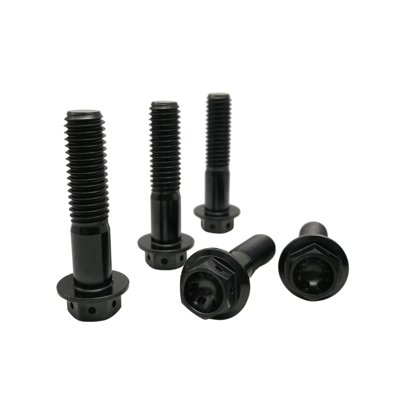 RISON Titanium Bolts - Hex Head Black GR5 Titanium Screws M10x1.25x60mm Pack of 5