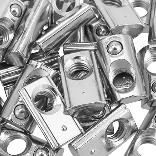 HOZEON 200 PCS M5 Roll in Spring Loaded T Nuts, 2020 Aluminum Extrusion T Nuts for 2020 Series 6mm T-Slot Aluminum Extrusion Profile, and 3D Printer