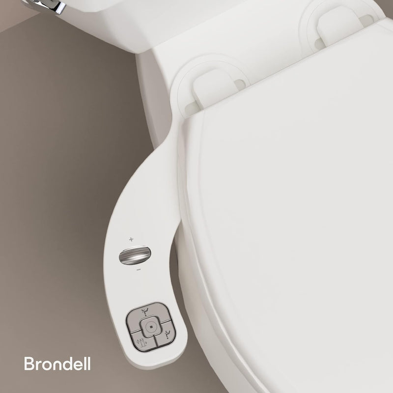 Brondell FSP-250 FreshSpa Thinline Precision Essential Bidet Attachment for Toilet Seats with Adjustable Water Pressure, Side Arm Control, Thin Profile, White (Dual Nozzles) Dual Nozzle