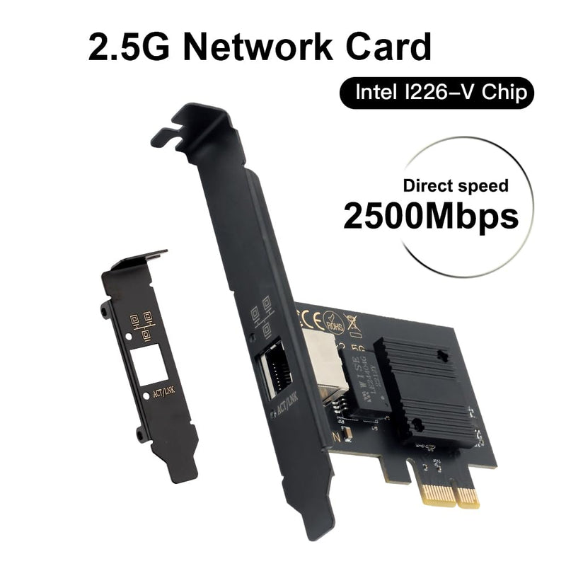 PCIe Gigabit Network Card (for Intel I226) to RJ45 2.5GB Ethernet Network Adapter 2500Mbps NIC LAN Desktop WiFi Card Support Mac OS Window PC