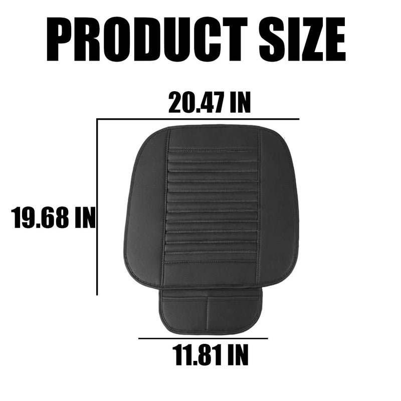 zipelo 2 Pack Car Seat Covers for Front Seats, Breathable Leather Cushion Protector, Anti-Slip Driver Seat Padded with Storage Pockets, Auto Interior Decoration for Most Vehicles (Black) black