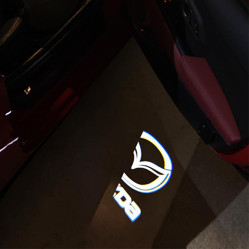 2Pcs Compatible for Mazzda 6 2018-2021 Non-Fading Car Door Logo Projector Lights LED Door Courtesy Welcome Ghost Shadow Light Puddle Lamp (mzda, fit for mazzda 6 2018-2021) mzda