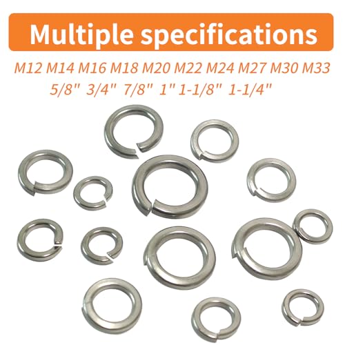 7/8" Spring Lock Washers (20pcs), 304 Stainless Steel (18-8), Split Lock Washer, Metric, SAE 7/8"
