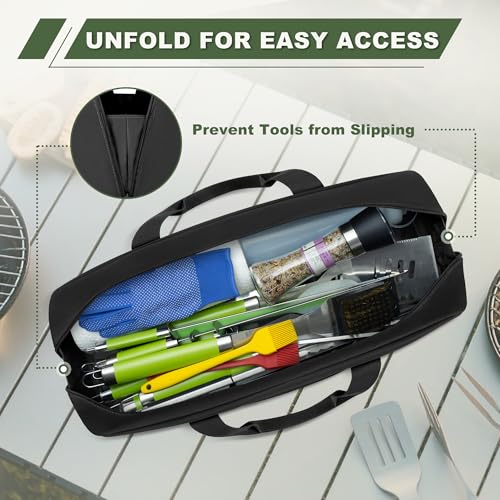 HODRANT Grill Tool Storage Bag with Pockets for Barbecue Tool up to 22" Black