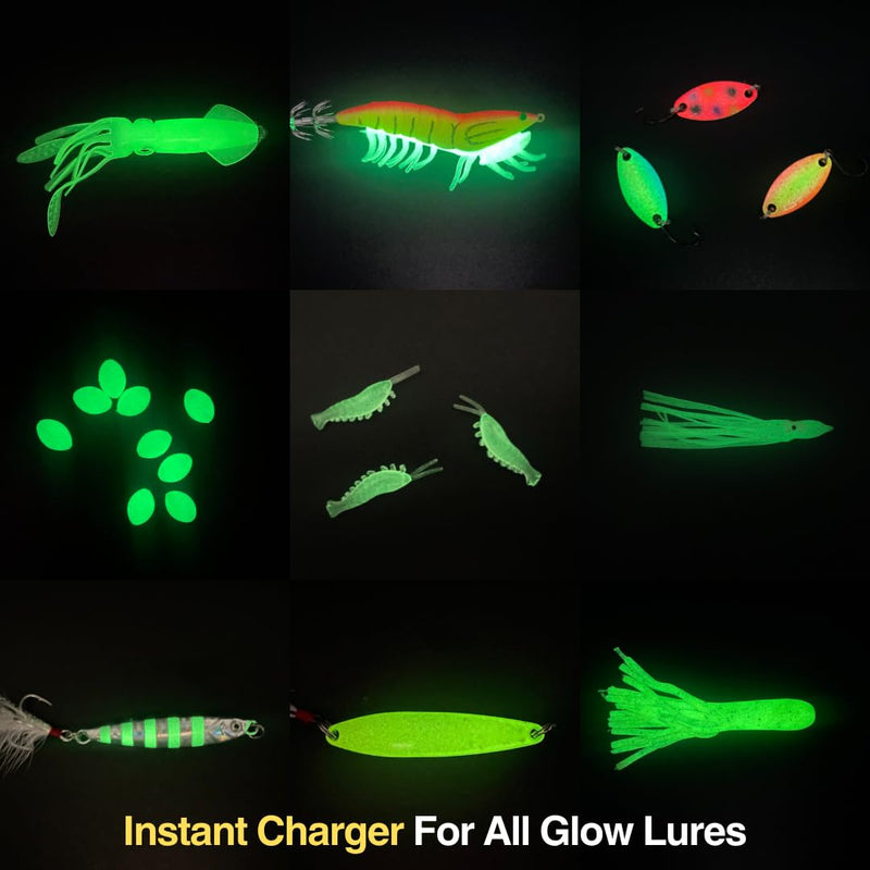 Aramish GloCast Mini - Instant UV Charger for Lures Ice Fishing Night Fishing Glow Baits Jigs Tubes Powerful UV LED Light 6"