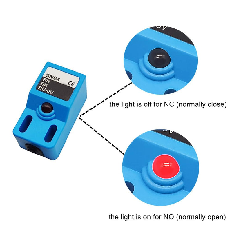 SN04-N2 NPN NC Inductive Proximity Sensor Normally Close Detection Approach Switch with SN Bracket (Blue, 4 Pack)