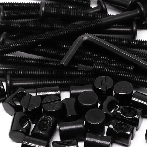 25Set Black Crib Screws Replacement Set Hex Drive Socket Cap Screws Barrel Dowel Nuts Set for Bunk Beds and Cribs M6×40mm/50mm/60mm/70mm/80mm Black 25Pcs