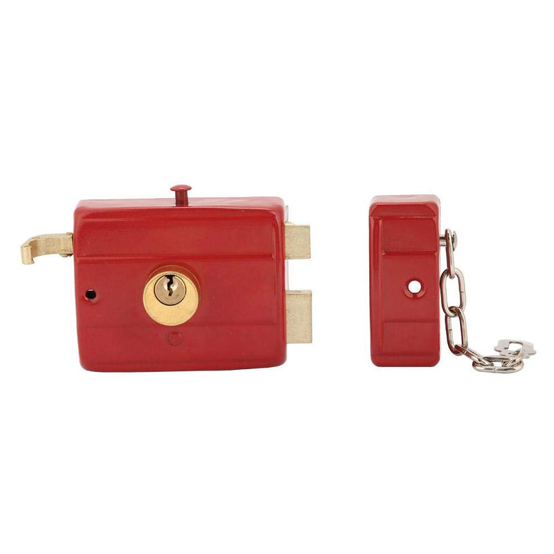 Nightlatch Heavy Duty Security Dead Bolt With Keys for Front Door - Red Hanging Hardware Deadbolt Rim Lock