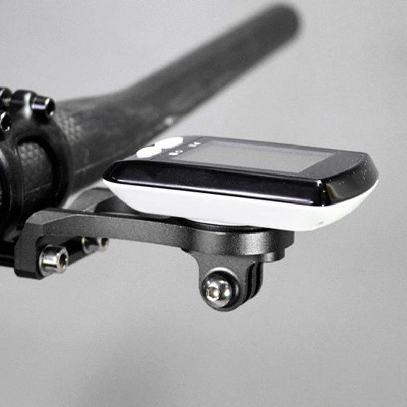 Metal Bike Computer Mount, Adjustable Out Front Bicycle GPS Bracket Holder (Black) Black