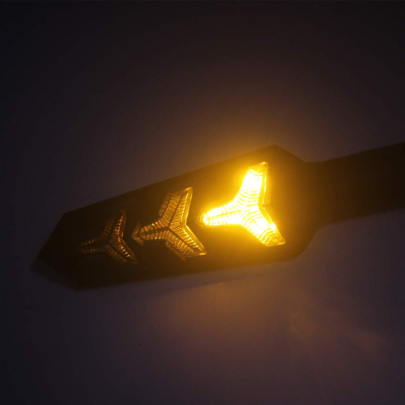2-Pack Motorcycle Indicators Flowing Turn Signal Lights Y Shape LED Bulbs For Motorbike Scooter Off Road (DC-12V) 2