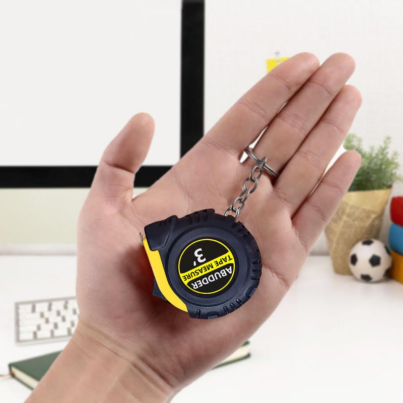 12 Pack Small Tape Measure Keychains,Mini Tape Measures Retractable,Pocket Measurement Tape Bulk Easy Read 3 Feet Yellow 30
