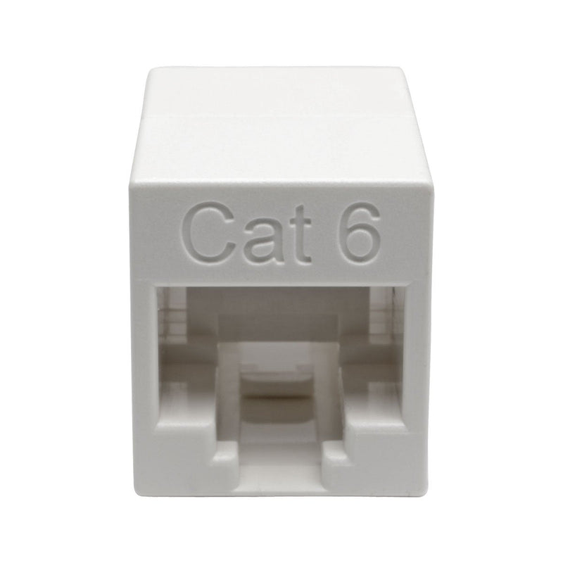Tripp Lite Cat6 Gigabit Ethernet Straight-Through Modular In-Line Coupler Compact RJ45 White F/F TAA (N234-001-WH) Unshielded