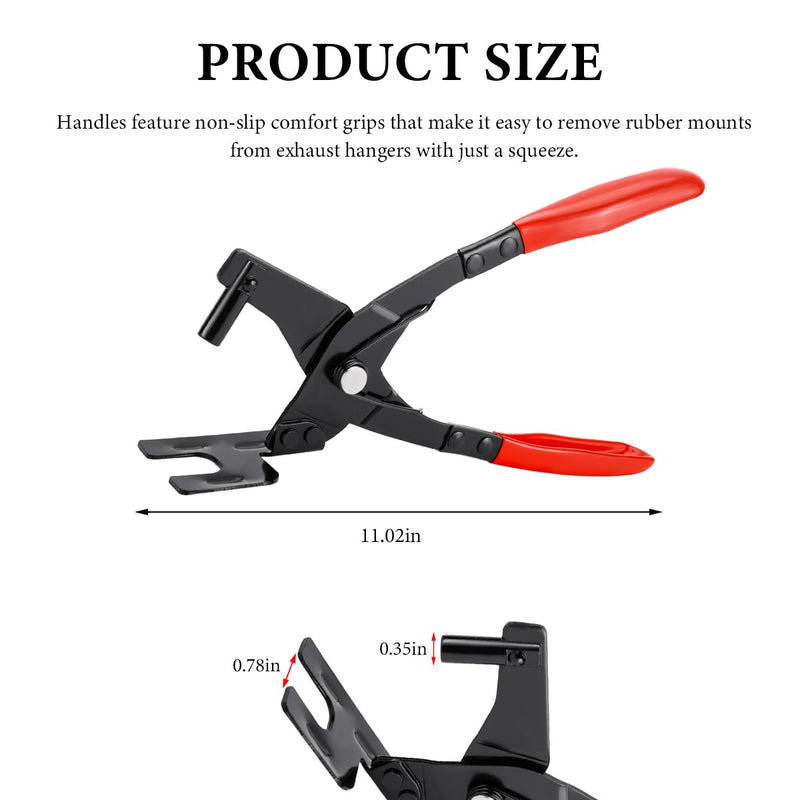 Exhaust Hanger Removal Pliers, Exhaust Hanger and Rubber Bracket Separation Pliers, 25 Degree Offset Muffler Hanger Removal Tool Compatible with Most Exhaust Rubber Hangers (Ordinary) Ordinary