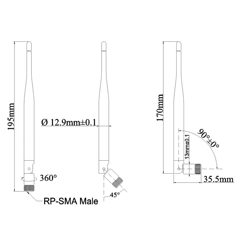 Fosi Audio Bluetooth Antenna WiFi SMA Male PC 2.4GHz 6dBi Single Band Boost Bluetooth Audio Range for Home Office Wireless Network Router IP Camera Amplifier Wireless Range Extender 2 Pack (SMA-Male)