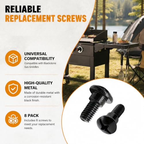 8-Pack Short M6 Step Bolt Compatible with Blackstone Gas Griddles