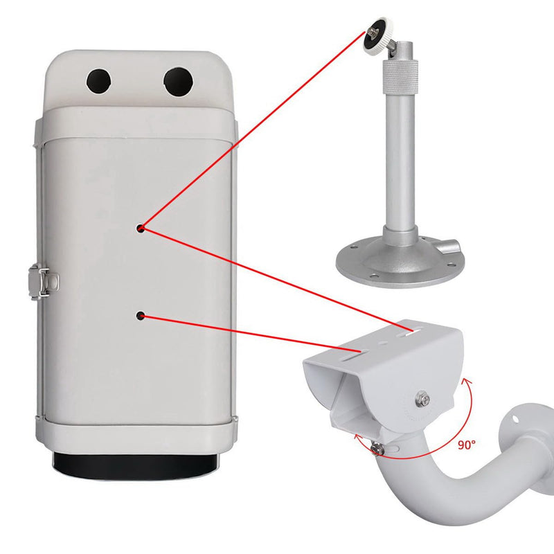 CCTV Security Housing Indoor Outdoor Camera Box, 1-Pack Aluminium Alloy 6 inch/8 inch/10 inch/12 inch IP65 Weatherproof Junction Box Camera Mount Enclosure Dust Cover Case (6 inch)