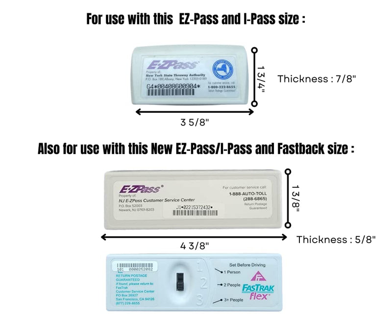 EZ Pass Holder | Fastrak Holder - 1 Pack - 3 Point Mount - Black - Toll Transponder Holder for New and Older Sizes - Toll Transponder Holder for new and older sizes