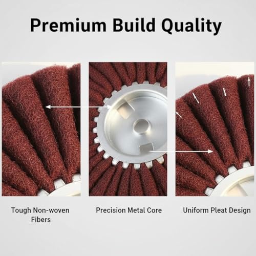 2 Pcs 8'' Airway Buffing Wheels with 5/8'' Arbor Cotton+Non woven Wheels