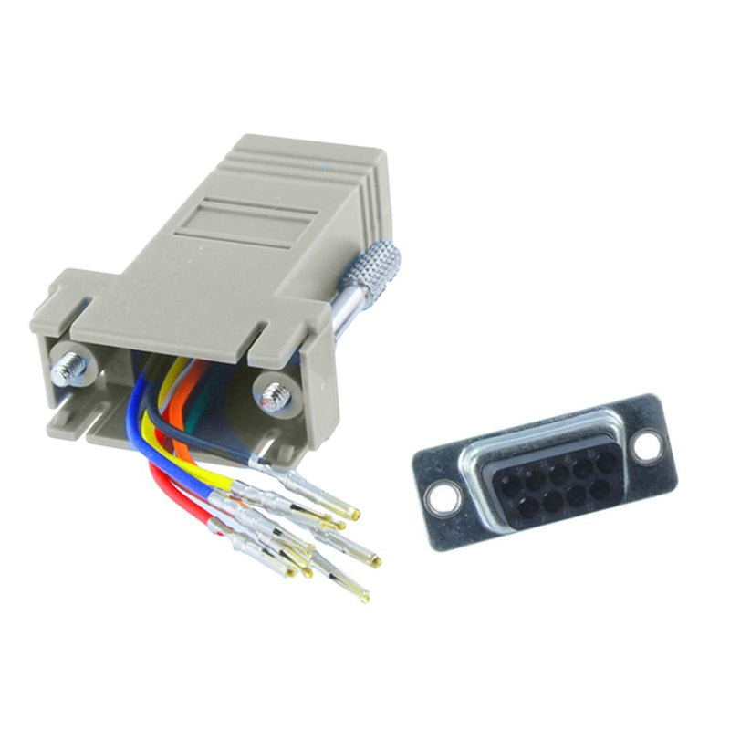 5Pcs DB9 Female to RJ45 Modular Adapter, DB9 to RJ45 Female Ethernet Connector Compatible with RS232 RS422 and RS485 Connection