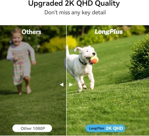 LongPlus Solar Security Cameras Wireless Outdoor, VicoHome Camera Wireless Camera for Home Security, 2 Pack 2K Battery Powered WiFi Cameras with AI Motion Detection, 2-Way Talk, Cloud/SD Storage 2 Pack ( 2K ) White ( Solar )