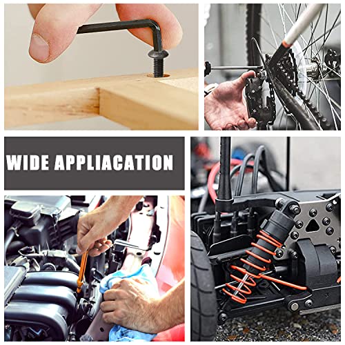 219 Pcs Threaded Button Head Hex Socket Bolts and Nuts, Black Black Round Head