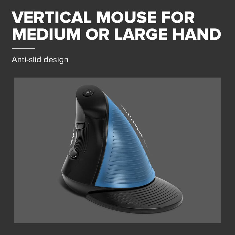 DeLUX Wired Vertical Ergonomic Mouse, with 6 Programmable Buttons, 4200DPI, Removable Palm Rest, Reduces Wrist Pain and Carpal Tunnel for Medium Hands (M618XU-Black) M618XU Wired 4200DPI-Black