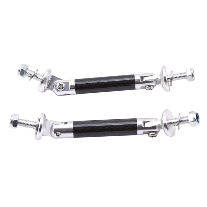 2PCS Car Splitter Support Strut Rod Car Front Rear Frame Bumper Lip Protector Strut Rod 45MM 1.77" Protector Rod Support Bars Carbon Fiber Universal Auto Bumper Fasteners Lever Kits (Silver) Silver
