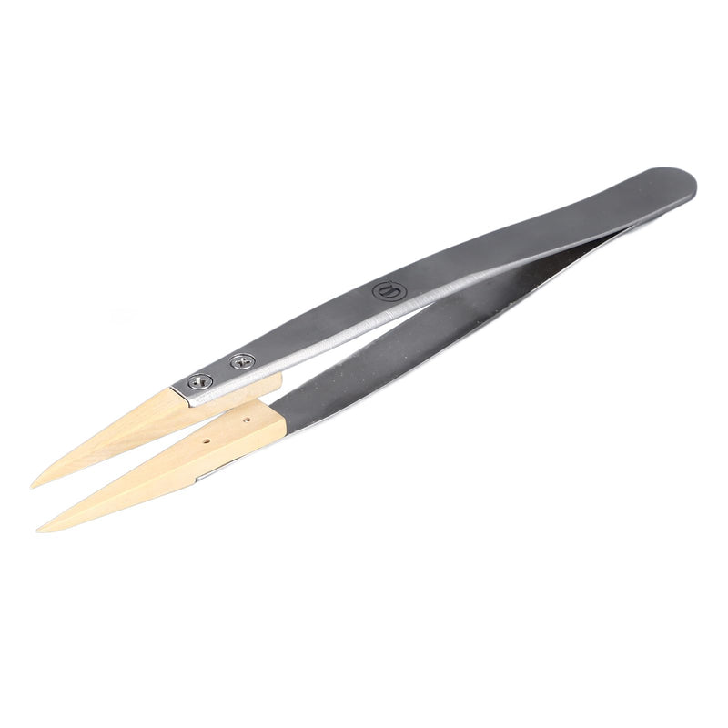 Precision Anti Tweezers with Wooden Tips, Ultra Precision Tool for Watch Repair, Ideal for Electrical Component Maintenance, Jewelry Craftsmanship, Tip Tweezers Watch Repair Tipped Tweezers