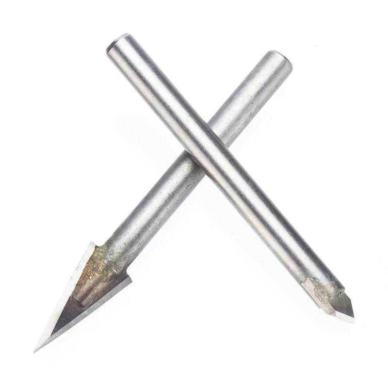 HUHAO 5PCS 30 DegreeV Bit Engraving 2 Flute CNC Router Bits 6mm Shank Engraving Bits for Marble Granite Bluestone Woodworking 30°*10*6 5PCS