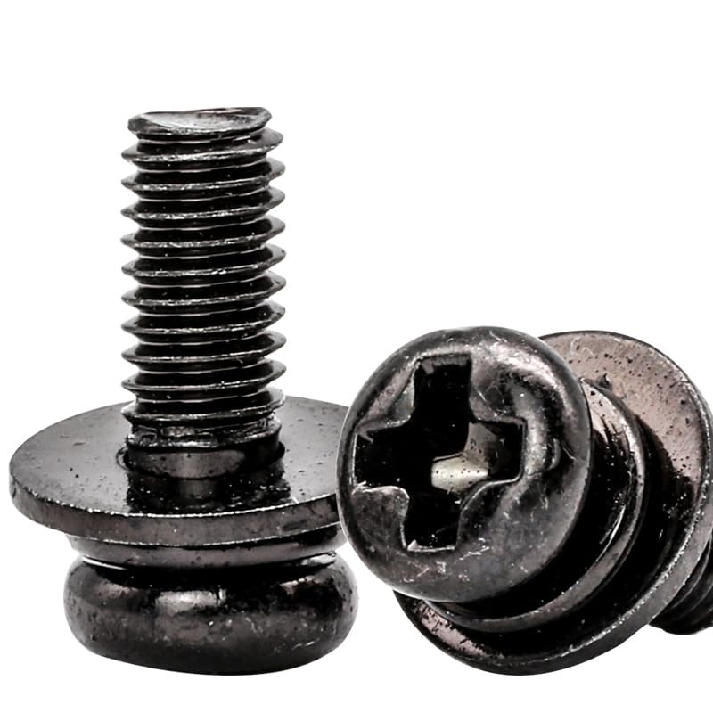 20 PCS Vesa Screws, VESA Compatible M4x10mm TV/Monitor Wall Mount Screws for 75x75mm and 100x100mm Brackets. Phillips Head M4 x 10mm Black with Washers